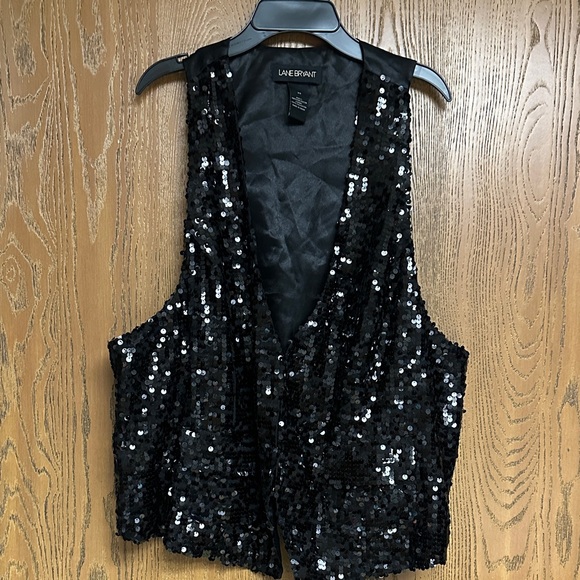 Lane Bryant Black Sequin Vest - Picture 1 of 4